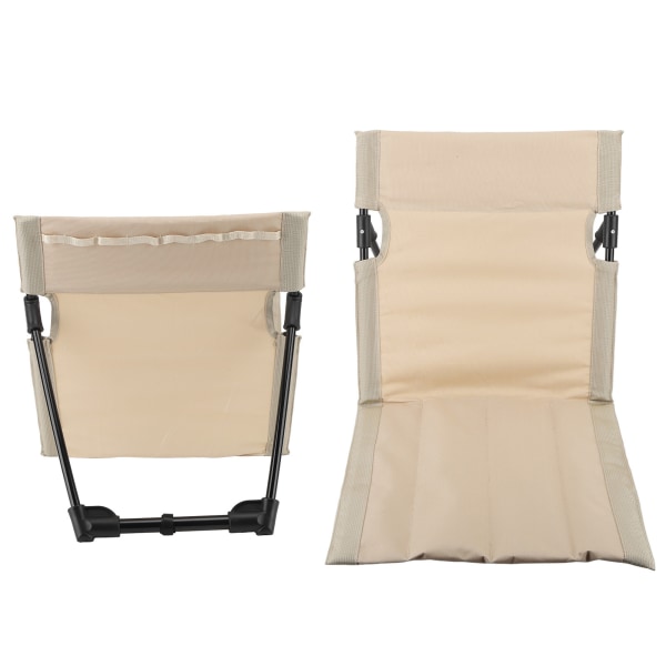 Outdoors Lounger Park Beach Chair Bærbar sammenleggbar strandloungestol for voksne med justerbar ryggstøtte Khaki