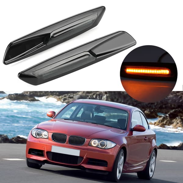 2 STK LED Blinklys Skjerm Side Markeringslys Høy Lysstyrke Kompatibel E81 E82 E90 E60 E61