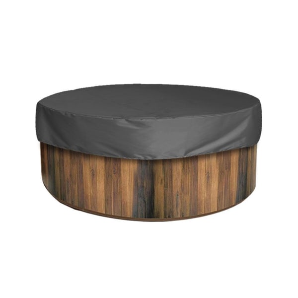 Utendørs badekartrekk utendørs rund badestamp toppdeksel vanntett markise støvdeksel - svart (produktstørrelse: 200*30cm)