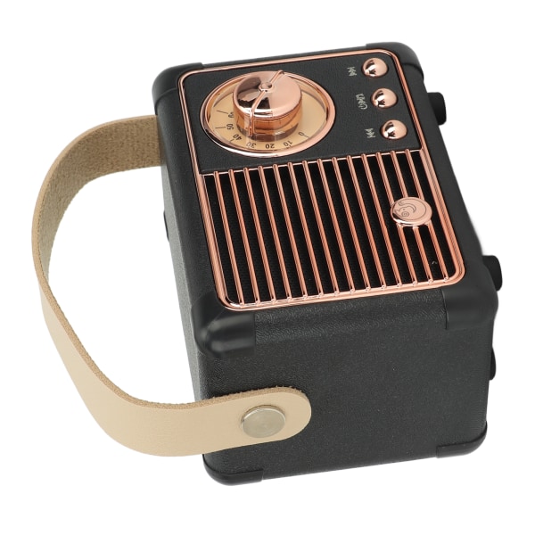 Retro Bluetooth-høyttaler Vintage Dekor Gammel Mote Stil Mini Bærbar Trådløs Høyttaler for Kjøkken Skrivebord Soverom Kontor Utendørs Svart