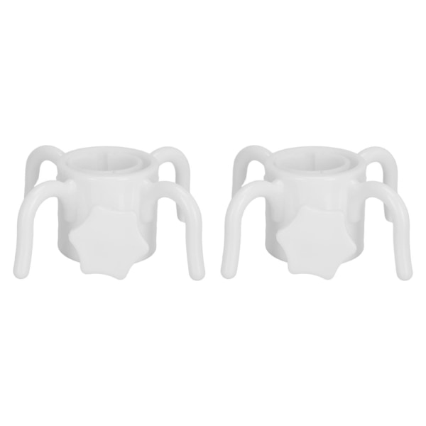 2 stk. Plastik Strandparasol Hængende Krog Parasol Hanger 4-Tands Håndklæde Hat Solbriller Holder Hvid