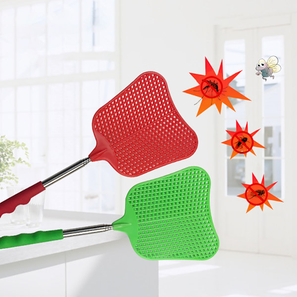 3-pack Teleskopiska Flugdödare i Rostfritt Stål - Flugdödare, Myggdödare, Insektsdödare