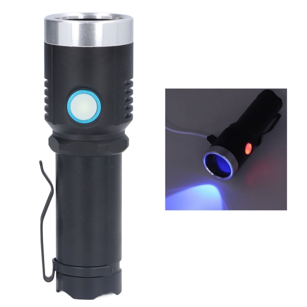 UV Ficklampor 365nm USB Uppladdningsbar Bärbar Ficklampa av aluminiumlegering för Pengar Inspektion Pet Cat Moss Detection- W