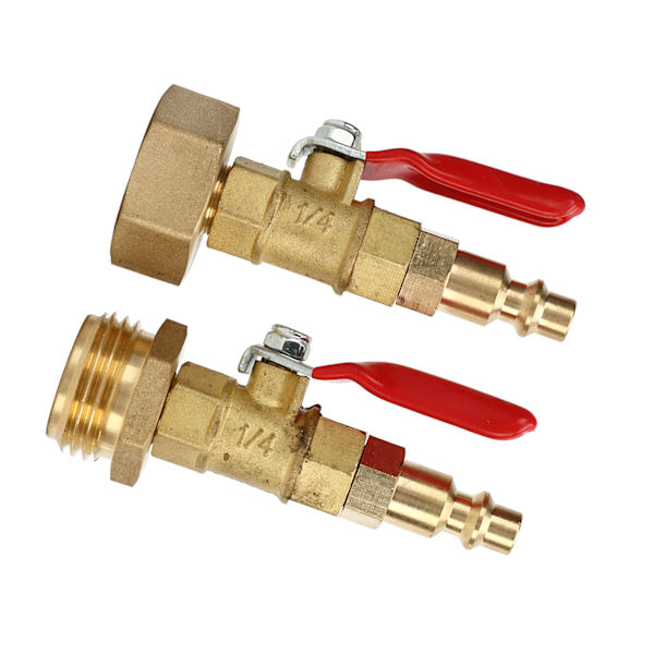2 stk. Messing Vinteraftapningsadapter 3/4 Indvendig og Udvendig Gevind Messing Hurtigadapter