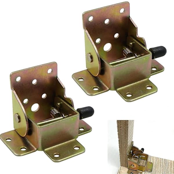 Self-Locking Folding Brackets Table Bed Locking Folding Legs-2 Pcs with Lock, Foldable Table Bracket, Foldable Bracket for Table Legs and Benches