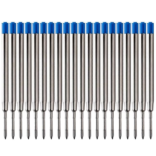 [02]20 stk. 9,9 cm Medium Point Sorte Blækpatroner til Parker Kuglepenne Blue