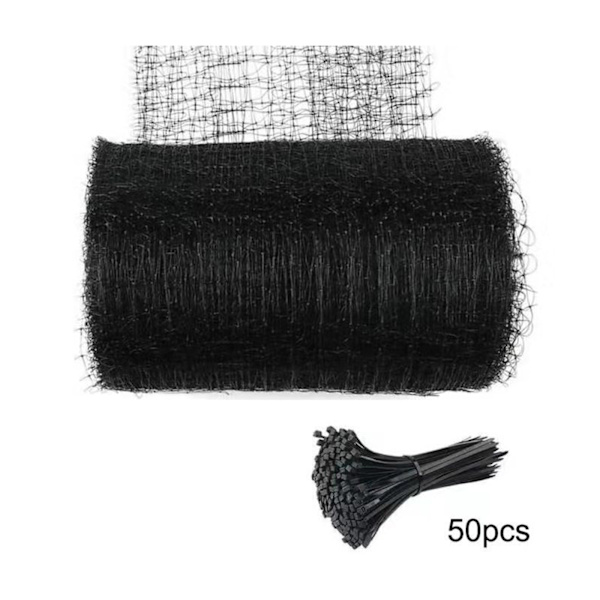 Have Net mod fugle og hjorte - Fuglenet 4,2 meter lang og 4,2 meter bred (hul 1,2 cm tyk 12g/m2. Inkluderer 50 stk. kabelbindere)