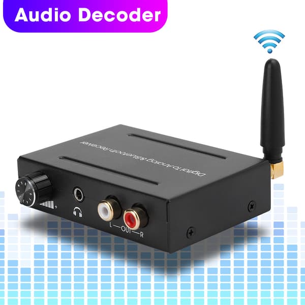 Bluetooth-mottaker koaksial optisk inngang 3,5 mm RCA-utgang lyddekoder