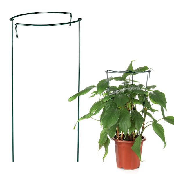 Ny multifunktionell böjd blommstöd grönsaksstöd växtstöd trädgårdsstöd hortensia blå snöflingestöd - grön höjd 55cm
