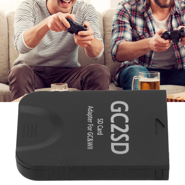 GC2SD Kortleser Plug and Play Bærbar Profesjonell Spillkonsoll Mikro Lagringskort Adapter for Wii for GC Svart