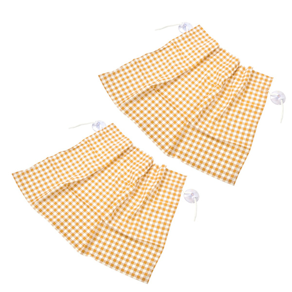 2 st Grid Design Anti-UV Bilskydd för Sidofönster med Sugkoppar, Gult Rutnät