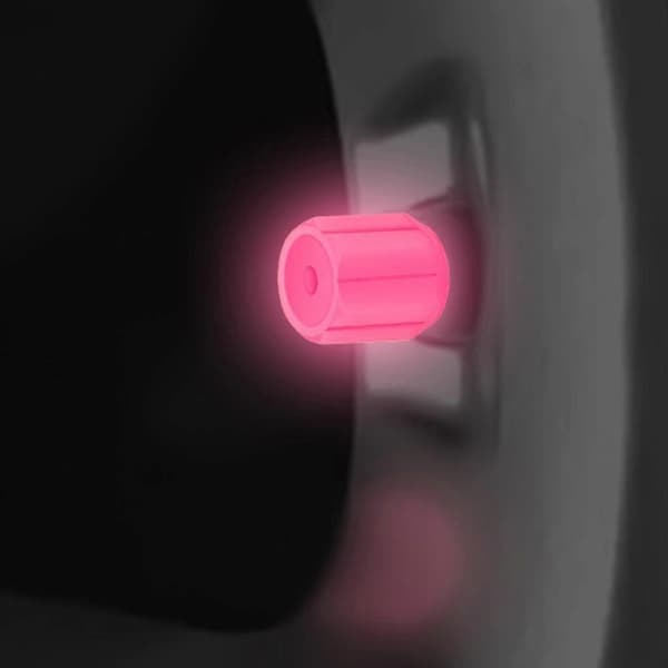 Lysande däckventilhattar som lyser i mörkret Pink single