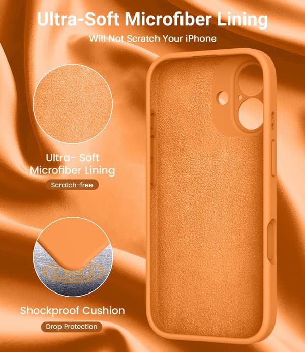 【bt02】Magnetisk silikonecover til iPhone 17 Pro Max | MagSafe-kompatibel | Orange iPhone 17 Pro Max iPhone 17 Pro Max Orange