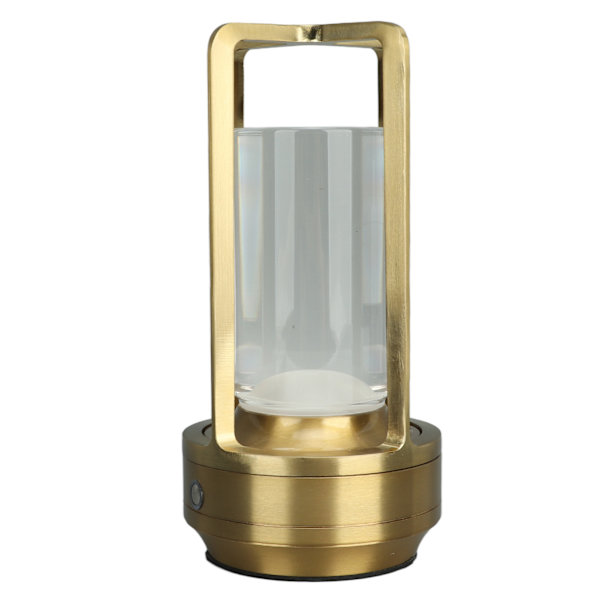 Genopladelig Ledningsfri LED Bordlampe - Berøringsstyring med 3 Farver Trinløs Dæmpning - Elegant Guldsengbord Natlampe