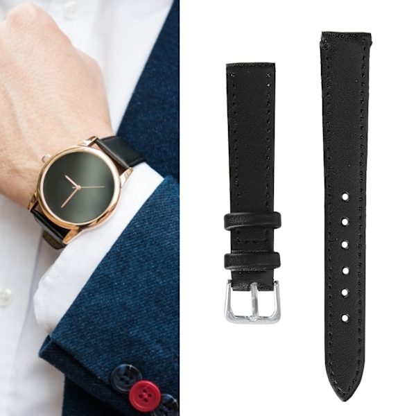 Universell Klockarmband i PU-läder med Spänne - 14mm (0.55in) Tillbehör