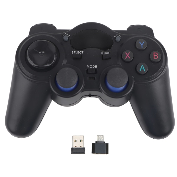 Trådløs Gamepad 2.4GHz Følsomme Knapper Spilkonsol med 360 Graders Joystick til Android Telefon Smart TV