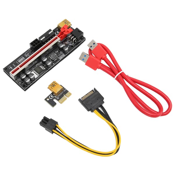 PCIe Riser-kort 1x til 16x skjermet adapter stabil tilkobling for Windows Linux