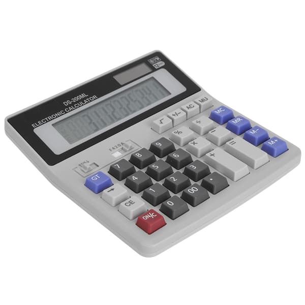Solcelledrevet kalkulator 12 sifre LCD-skjerm Basic Office Standardfunksjon