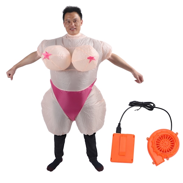 Voksen Oppustelig Stor Bryst Kvinde Kostume - Sjov Polyester Oppustelig Cosplay til Halloween Indendørs & Udendørs Fester