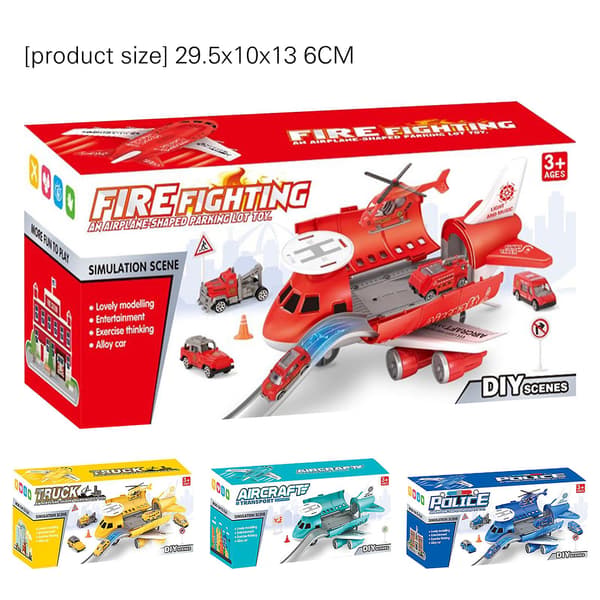 Infällbart spårplanmodell leksaksset DIY-scener monteringsleksaker för barn Fire Orbital Plane