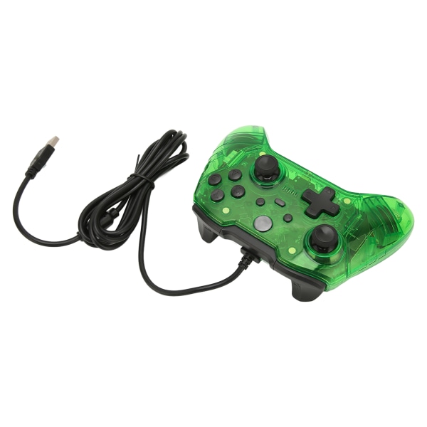 Trådbunden spelkontroll Dual Vibration RGB Transparent Shell Gamepad Joystick för Xbox PC Grön