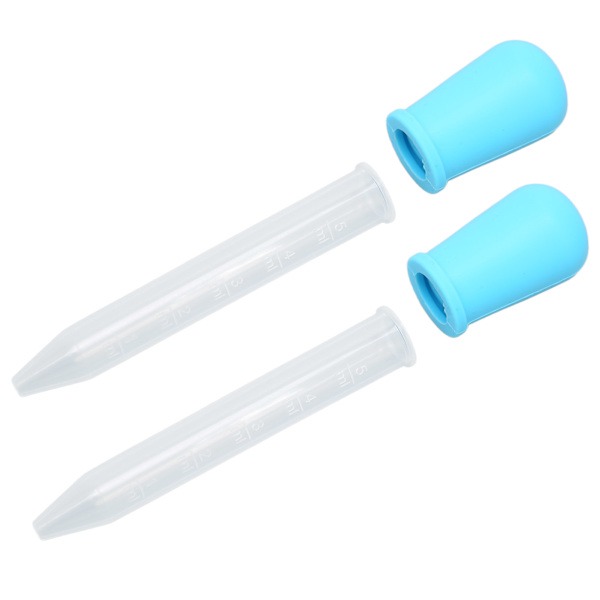2 stk Silikon Overførings Pipetter - Multifunksjonelle Kalibrerte Væske Dryppere for Laboratorium og DIY Kunstprosjekter - Blå