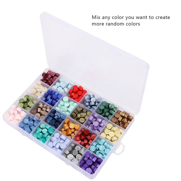Retro 24 Farve Ottekant Voks Segl Perler Sæt til DIY Håndværk