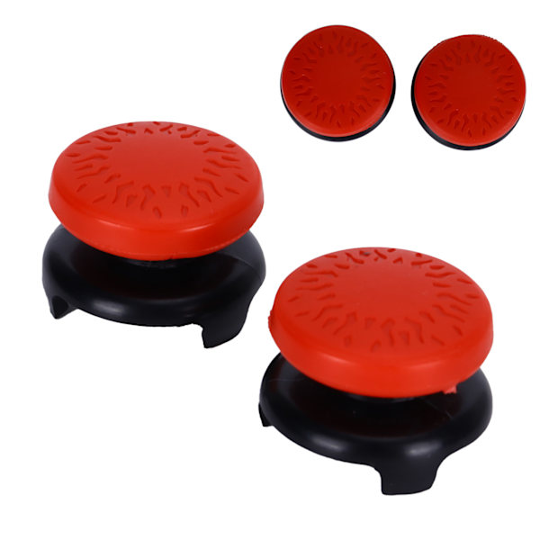 2 st Thumbstick Mjuka Silikonöverdrag Grepp Stick Joystick Controller Spelkontrollknappar för PS5 Röd