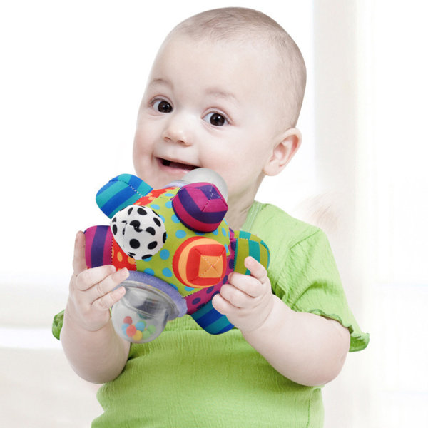 Baby aistinvarainen lelukangas Pehmeä kirkas väri Varhaisoppiminen Opettavat tarttumisaktiviteetit Helinäpallolelu Suuri- W