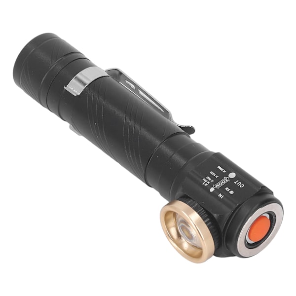 Irrotettava USB-ladattava LED-otsalamppu taskulampulla, 4 säädettävää kirkkaustasoa ja teleskooppinen zoomausominaisuus