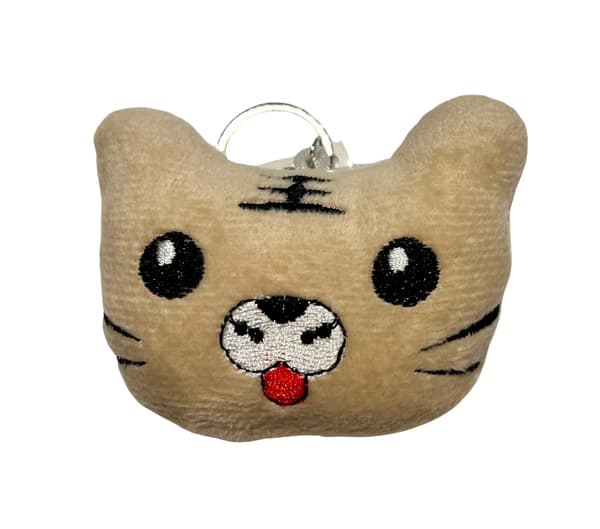 Keychain Plush Brown Cat MultiColo Brown Cat Brun Katt MultiColor