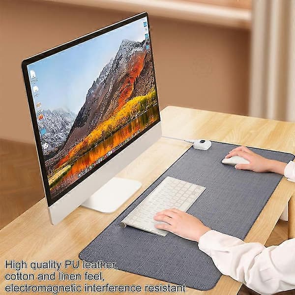 【bt02】Heated Mouse Pad Digital Display Temperature Adjustable Non-slip Splash-proof Comfortable Keep Warm 6 Gears Electric Heating Mouse Pad Hand Warmer For A A EU Plug