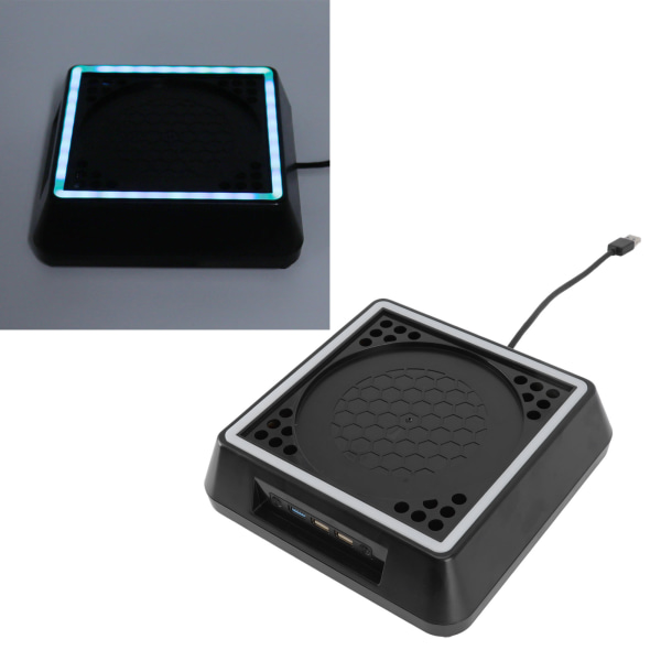 Bund køleblæser 2,4A 5V 3 vindhastigheder Touch Switch USB køleventilator med lysbjælke til Xbox Series X Black- W