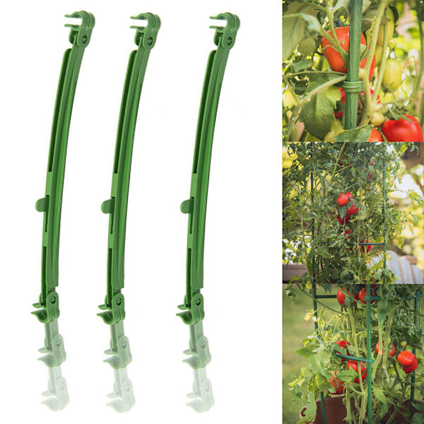 12 stk. tomatobur-gitterstativ-forbindelser (grøn) (enkelt længde 25,4 cm)