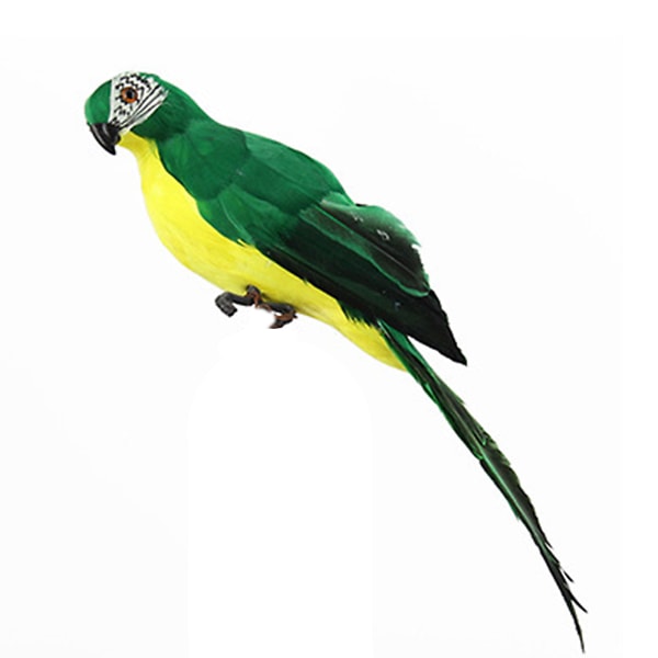 (1 Pakke) (Grøn 35 cm) Simulering Papegøje Ara Vindue Havearbejde Dekoration Fugle Skum Fjer Stor papegøje Hjemmepynt 35 cm