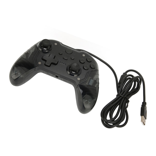 Trådløs Spilkonsol Dobbelt Vibration RGB Transparent Skal Gamepad Joystick til Xbox PC Sort