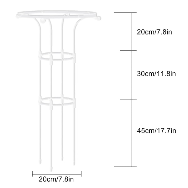 Enkel cirkel paraplyblomställning - vit, höjd 95CM, cirkeldiameter 20CM