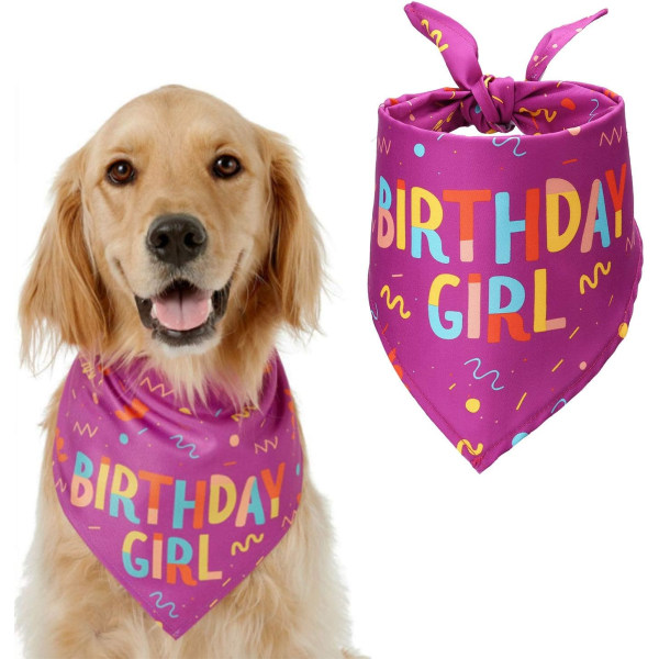 (Lilla) Hundebandana til fødselsdag,Hund Kattørklæder Justerbart tørklæde Trekant Kæledyrssmæk Små mellemstore store hunde