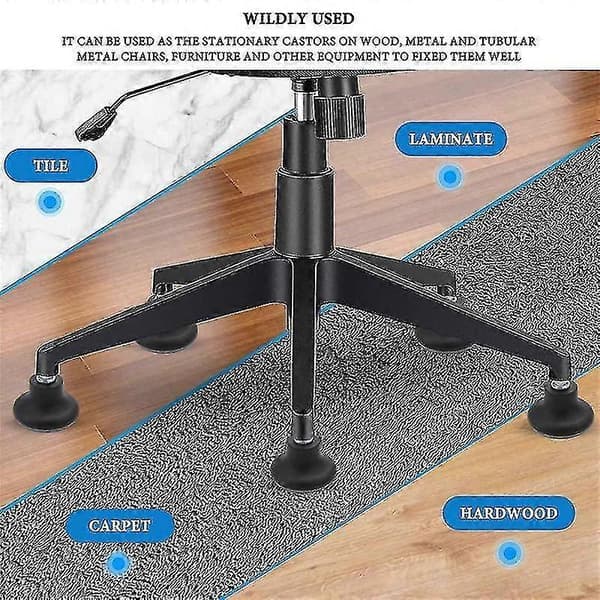 5 stk. glideføtter erstatning kontorstolhjulstopper kontorstol svingbare hjul, 2 tommer p black gray