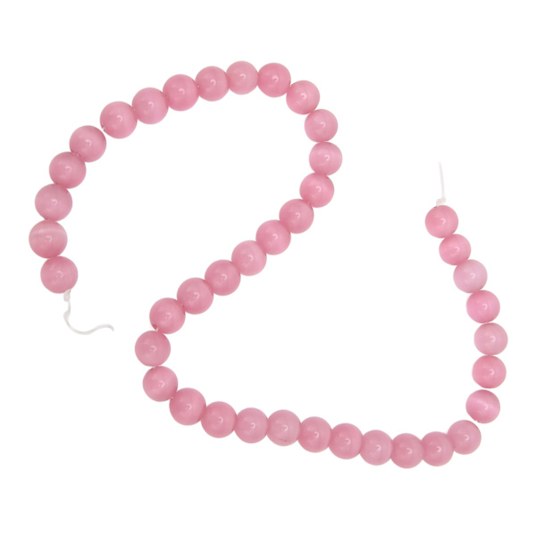 Rosa Kattsöga Pärlor för DIY-Hantverk: Blanka, Släta och Polerade - Perfekta för att Skapa Armband, Halsband, Örhängen och Ringar