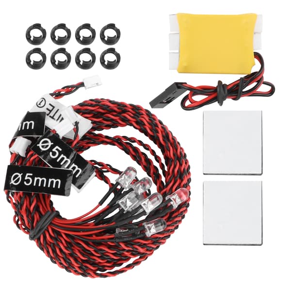 8 stk. LED-blinklyssett for RC-fly nattflyging