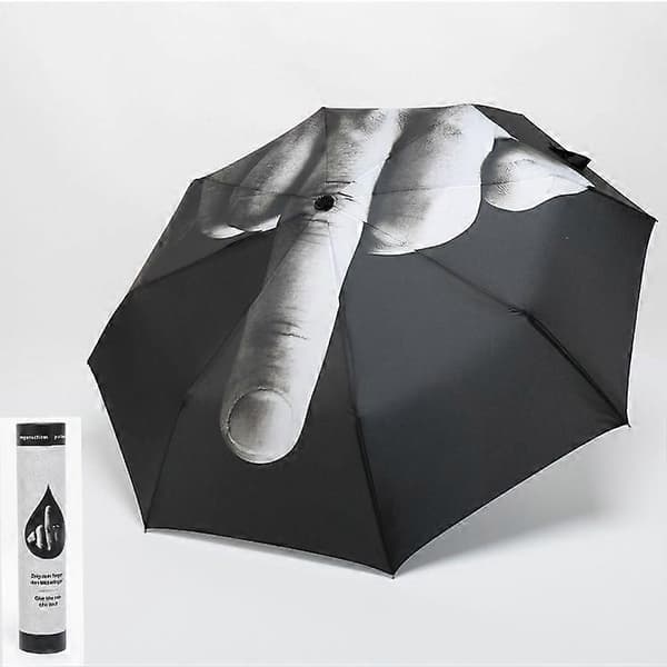 2023 Nyhed Langfinger Design Sort Paraply Cool Mode Slagparaply Fold