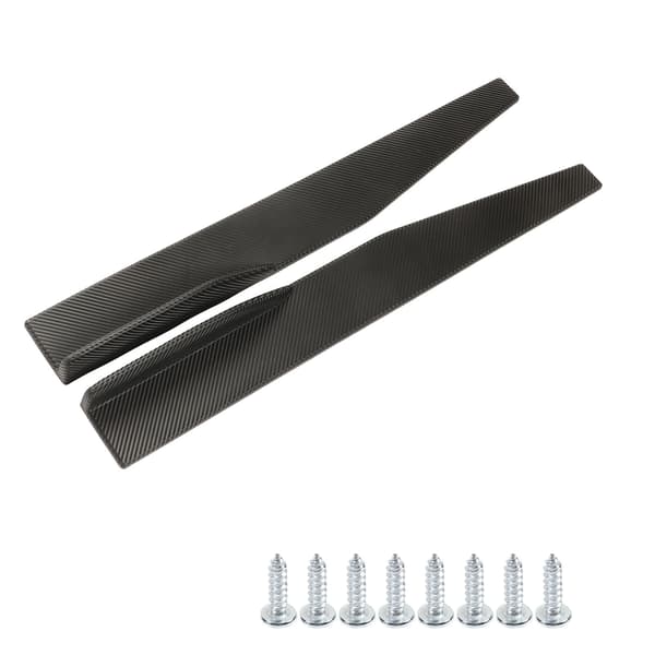 2 ST Sidokjol Winglet Kolfiberstil Universal Bil Sidläpp Vinge Förlängningsspoiler
