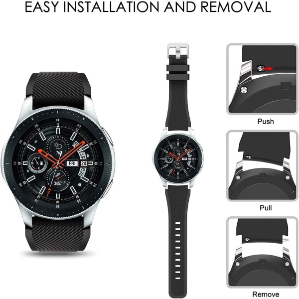 Kompatibel med Rem Galaxy Watch 3 45 mm/Gear S3 Frontier/Classic/Galaxy Watch 46 mm Remmar Band 22 mm Mjukt silikonersättningsarmband Sportarmband