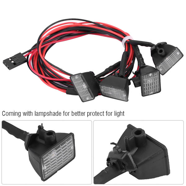 RC-kiipeilijän kattovalot LED-valopalkki lamppu Axial scx10 Traxxas trx 4 autolle (punainen valkoinen)