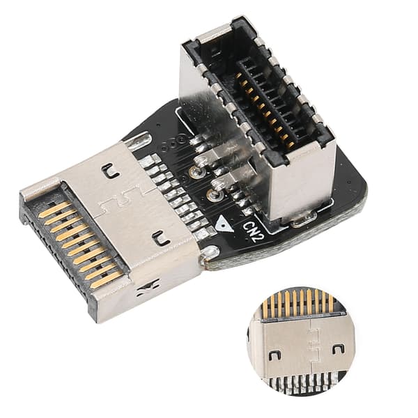 Intern Anslutning Moderkort USB3.1 10G Typ E 90 Graders Vinkeladapter Frontpanel PH74-B 10354
