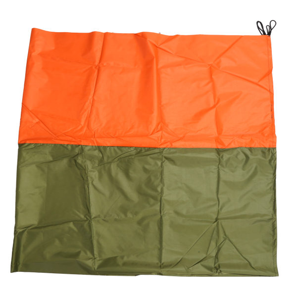 Isolering Solskydd Flerfunktionssandtät vattentät strandcampingmatta för utomhusdubbelfärg (orangegrön)