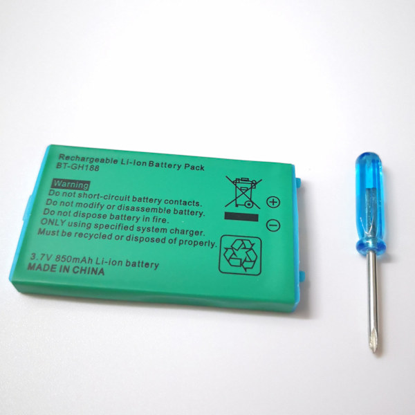 Batteripaket för GBA Ersättning 850mAh Litiumjonbatteri med skruvmejsel för GBA SP Spelkonsoler 3.7V