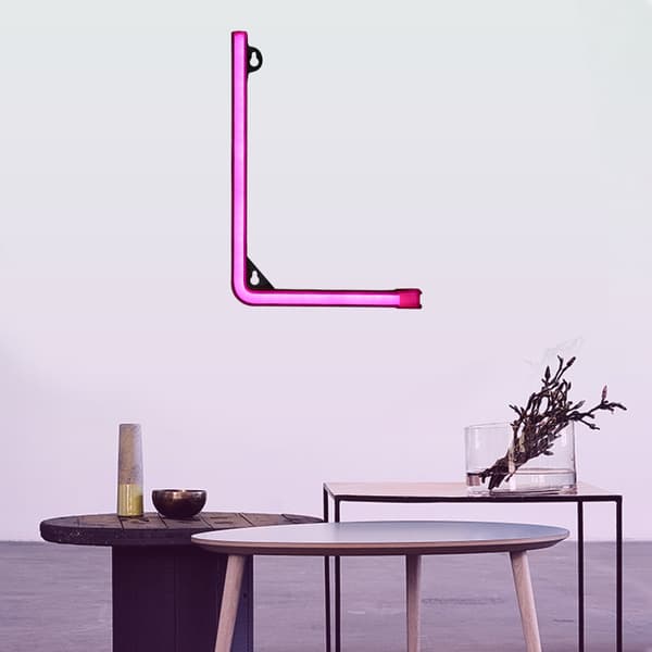 Rosa L-formad LED Neonljus Väggskylt Bröllopsfest Dekor