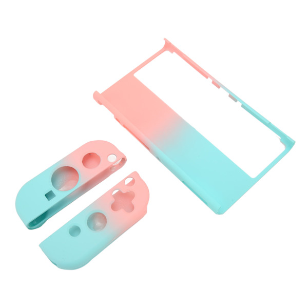 Spelkonsolskyddsfodral Gradient Ergonomiskt Grepp Spelkonsol Silikon Skyddande Fodral för Switch OLED Blå Rosa